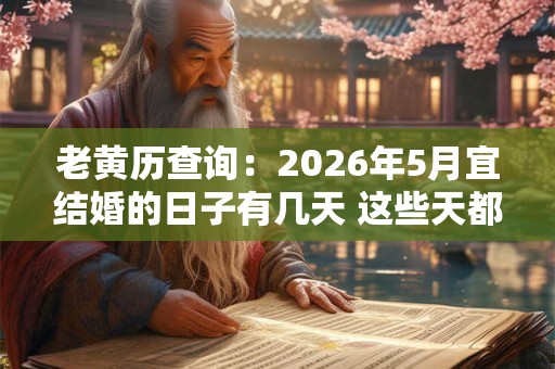 老黄历查询：2026年5月宜结婚的日子有几天 这些天都是吉日