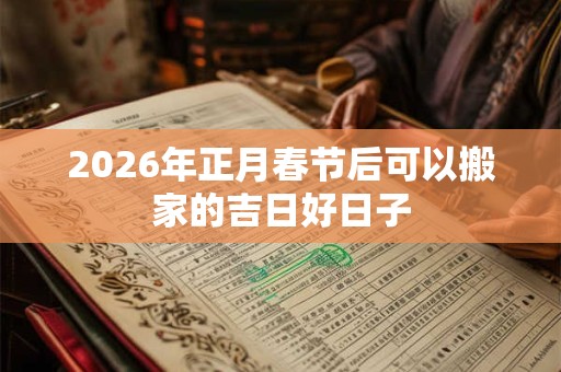 2026年正月春节后可以搬家的吉日好日子
