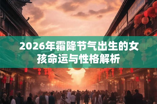 2026年霜降节气出生的女孩命运与性格解析