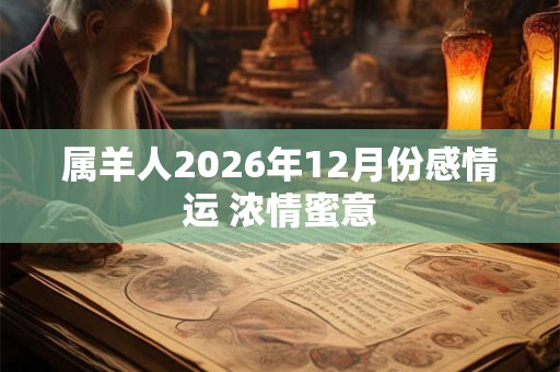 属羊人2026年12月份感情运 浓情蜜意