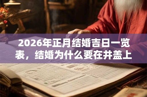 2026年正月结婚吉日一览表，结婚为什么要在井盖上贴红纸？