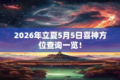 2026年立夏5月5日喜神方位查询一览！