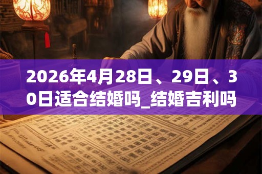 2026年4月28日、29日、30日适合结婚吗_结婚吉利吗
