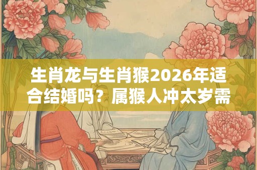 生肖龙与生肖猴2026年适合结婚吗？属猴人冲太岁需谨慎
