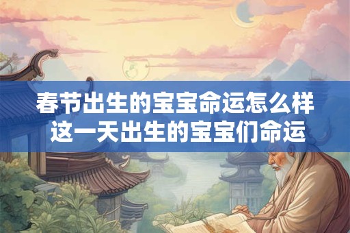 春节出生的宝宝命运怎么样 这一天出生的宝宝们命运很好