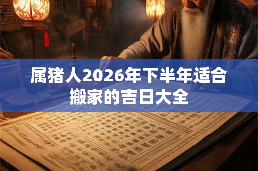 属猪人2026年下半年适合搬家的吉日大全