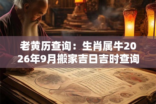 老黄历查询：生肖属牛2026年9月搬家吉日吉时查询