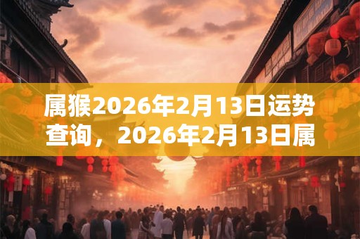 属猴2026年2月13日运势查询，2026年2月13日属猴人运势好吗？