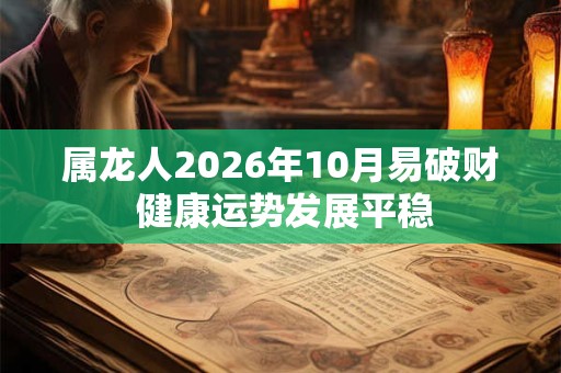 属龙人2026年10月易破财 健康运势发展平稳