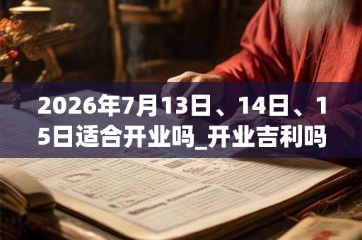 2026年7月13日、14日、15日适合开业吗_开业吉利吗