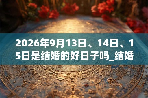 2026年9月13日、14日、15日是结婚的好日子吗_结婚可以吗