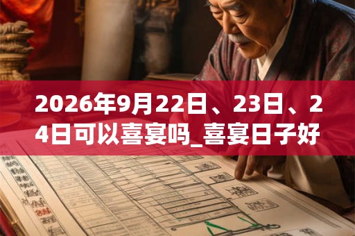 2026年9月22日、23日、24日可以喜宴吗_喜宴日子好吗