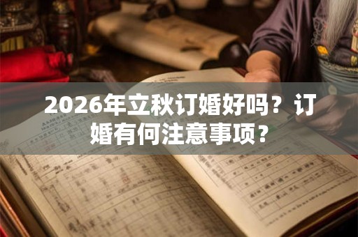 2026年立秋订婚好吗？订婚有何注意事项？