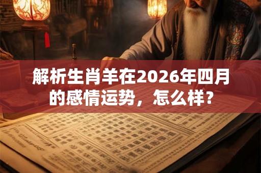 解析生肖羊在2026年四月的感情运势，怎么样？