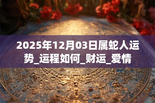 2025年12月03日属蛇人运势_运程如何_财运_爱情