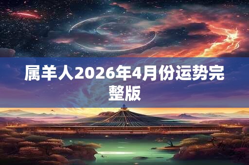 属羊人2026年4月份运势完整版