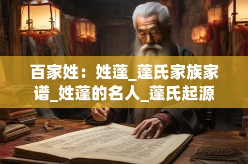 百家姓：姓蓬_蓬氏家族家谱_姓蓬的名人_蓬氏起源