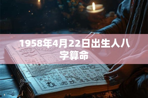 1958年4月22日出生人八字算命