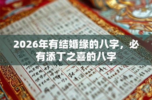 2026年有结婚缘的八字，必有添丁之喜的八字