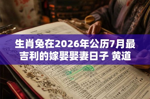 生肖兔在2026年公历7月最吉利的嫁娶娶妻日子 黄道吉日查询 生肖兔在2026年公历7月最吉利的嫁娶娶妻日子 黄道吉日查询