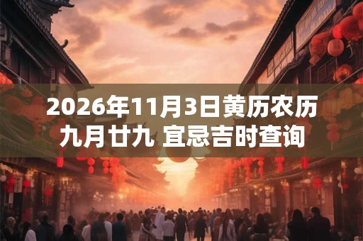 2026年11月3日黄历农历九月廿九 宜忌吉时查询