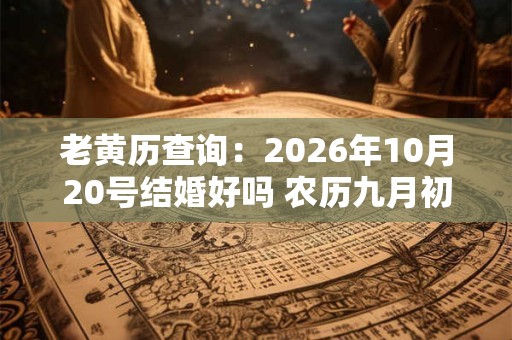 老黄历查询:2026年10月20号结婚好吗 农历九月初四日子如何 老黄历查询:2026年10月20号结婚好吗 农历九月初四日子如何
