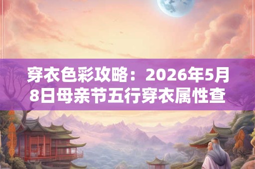 穿衣色彩攻略：2026年5月8日母亲节五行穿衣属性查询