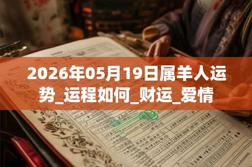 2026年05月19日属羊人运势_运程如何_财运_爱情