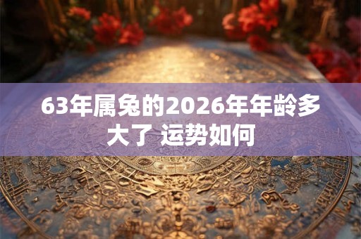 63年属兔的2026年年龄多大了 运势如何
