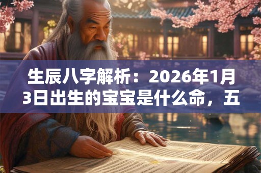 生辰八字解析：2026年1月3日出生的宝宝是什么命，五行缺什么