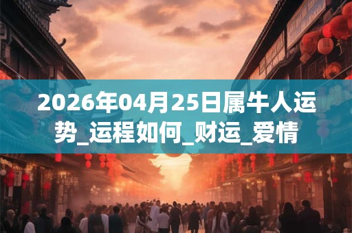 2026年04月25日属牛人运势_运程如何_财运_爱情