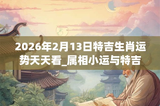 2026年2月13日特吉生肖运势天天看_属相小运与特吉生肖播报