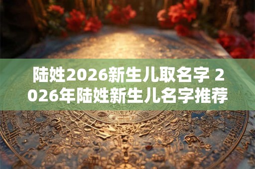 陆姓2026新生儿取名字 2026年陆姓新生儿名字推荐