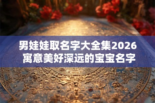 男娃娃取名字大全集2026 寓意美好深远的宝宝名字
