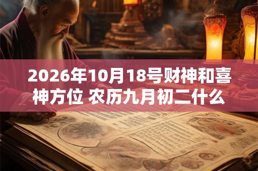 2026年10月18号财神和喜神方位 农历九月初二什么时辰吉