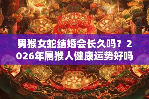 男猴女蛇结婚会长久吗？2026年属猴人健康运势好吗？