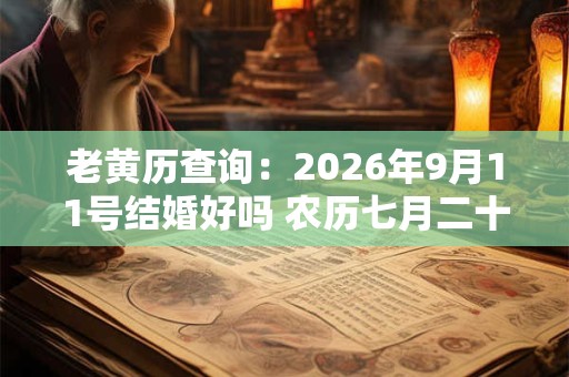 老黄历查询：2026年9月11号结婚好吗 农历七月二十四日子怎么样
