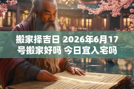 搬家择吉日 2026年6月17号搬家好吗 今日宜入宅吗