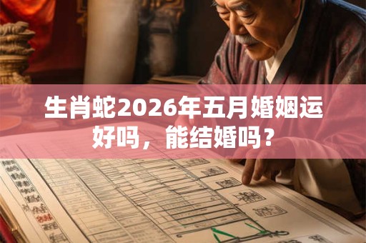 生肖蛇2026年五月婚姻运好吗，能结婚吗？
