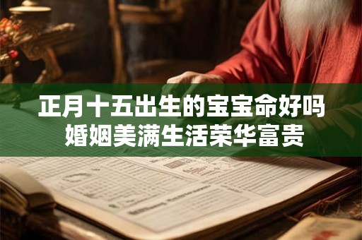 正月十五出生的宝宝命好吗 婚姻美满生活荣华富贵