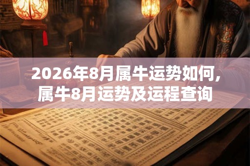 2026年8月属牛运势如何,属牛8月运势及运程查询