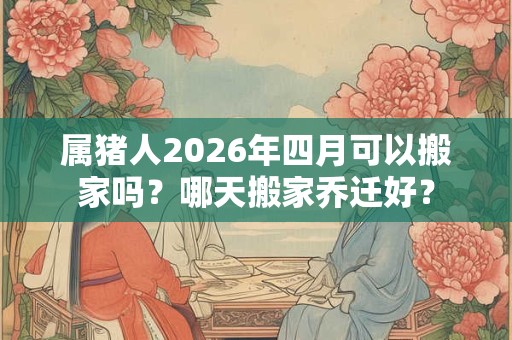 属猪人2026年四月可以搬家吗？哪天搬家乔迁好？