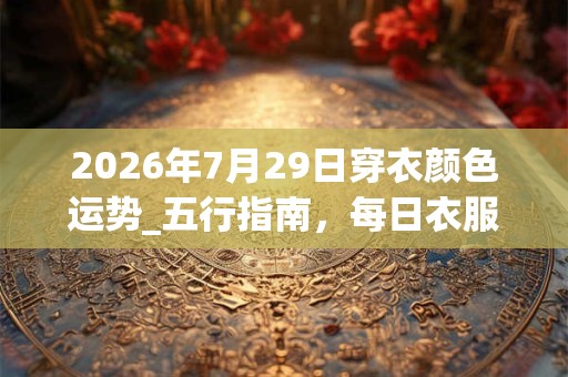 2026年7月29日穿衣颜色运势_五行指南，每日衣服颜色幸运色