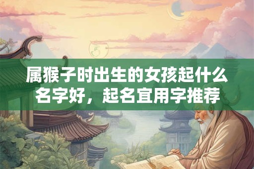 属猴子时出生的女孩起什么名字好，起名宜用字推荐