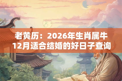 老黄历：2026年生肖属牛12月适合结婚的好日子查询