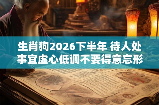 生肖狗2026下半年 待人处事宜虚心低调不要得意忘形