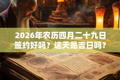2026年农历四月二十九日签约好吗？这天是吉日吗？