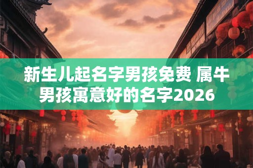 新生儿起名字男孩免费 属牛男孩寓意好的名字2026