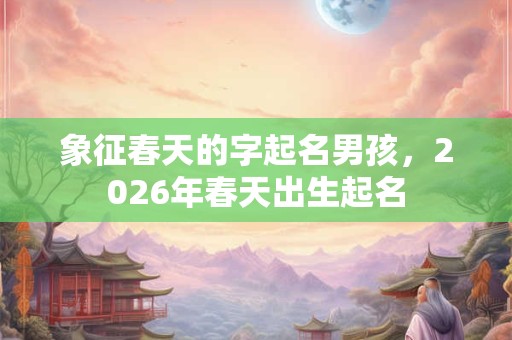 象征春天的字起名男孩，2026年春天出生起名