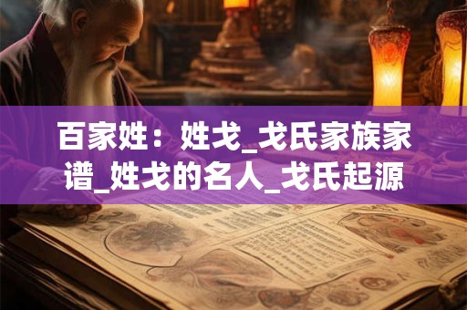 百家姓：姓戈_戈氏家族家谱_姓戈的名人_戈氏起源